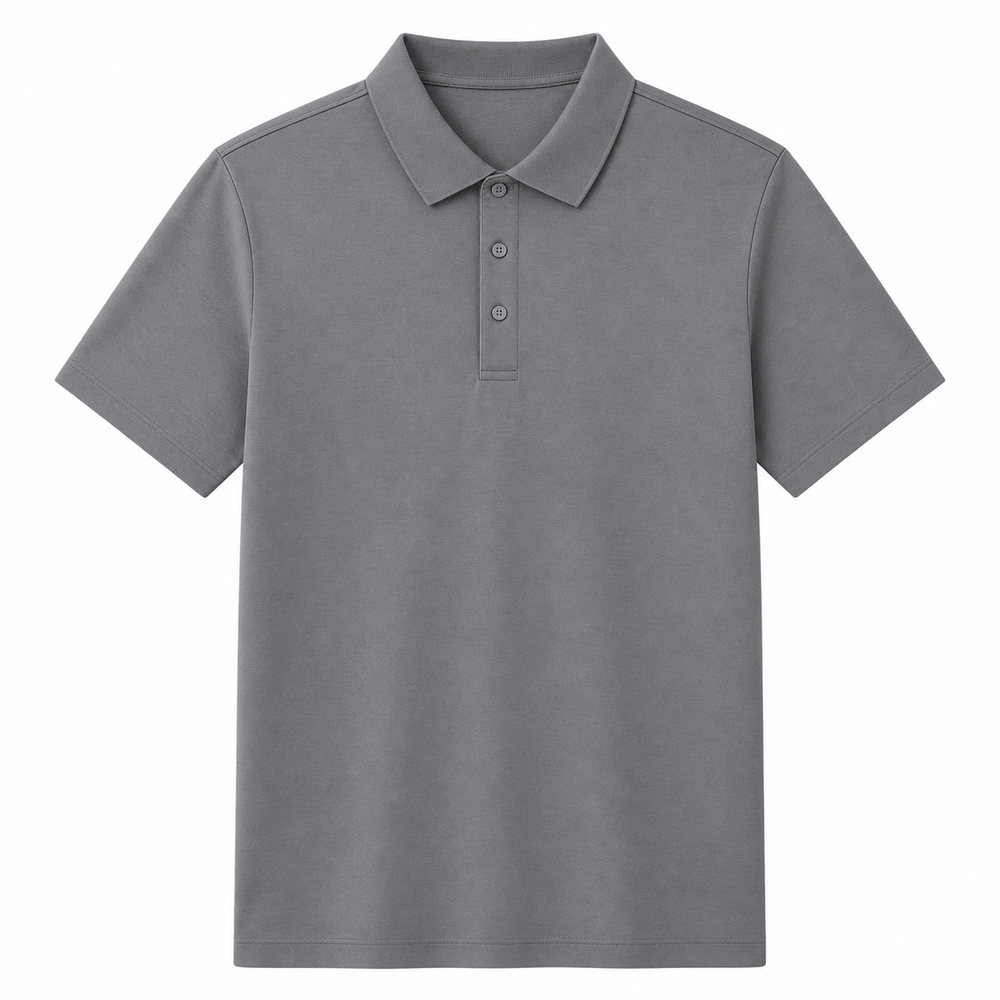 SD-P5 Mercerized Cotton Polo, Mid Gray SD-P5 Mercerized Cotton Polo, Mid Gray