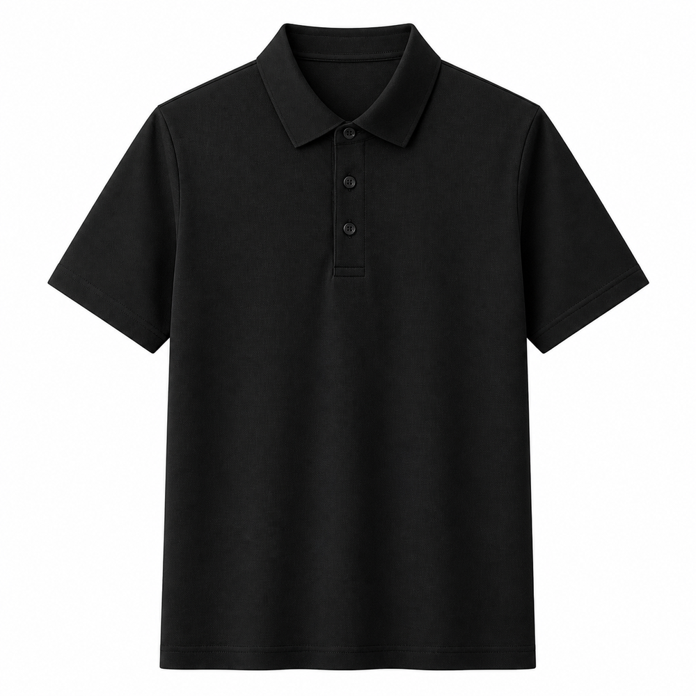 SD-P5 Mercerized Cotton Polo, Black SD-P5 Mercerized Cotton Polo, Black