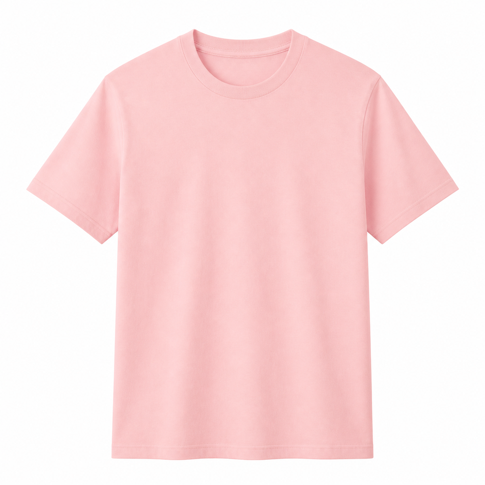 200g コーマ綿クルーネックTシャツ ピンク 200g コーマ綿クルーネックTシャツ ピンク