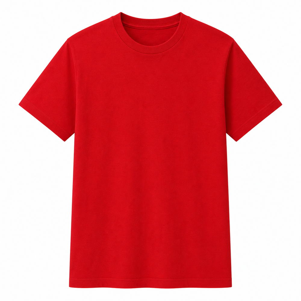 200g コーマ綿クルーネックTシャツ レッド 200g コーマ綿クルーネックTシャツ レッド
