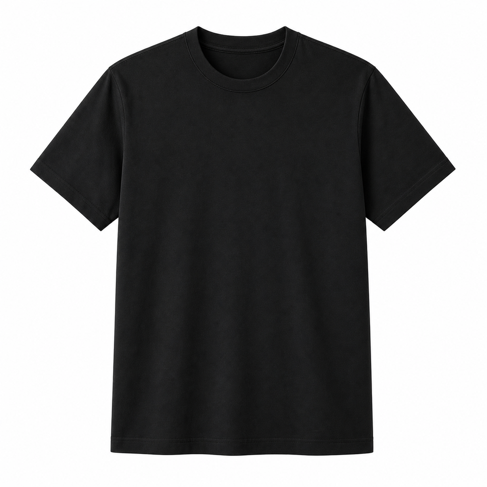 200g コーマ綿クルーネックTシャツ ブラック 200g コーマ綿クルーネックTシャツ ブラック