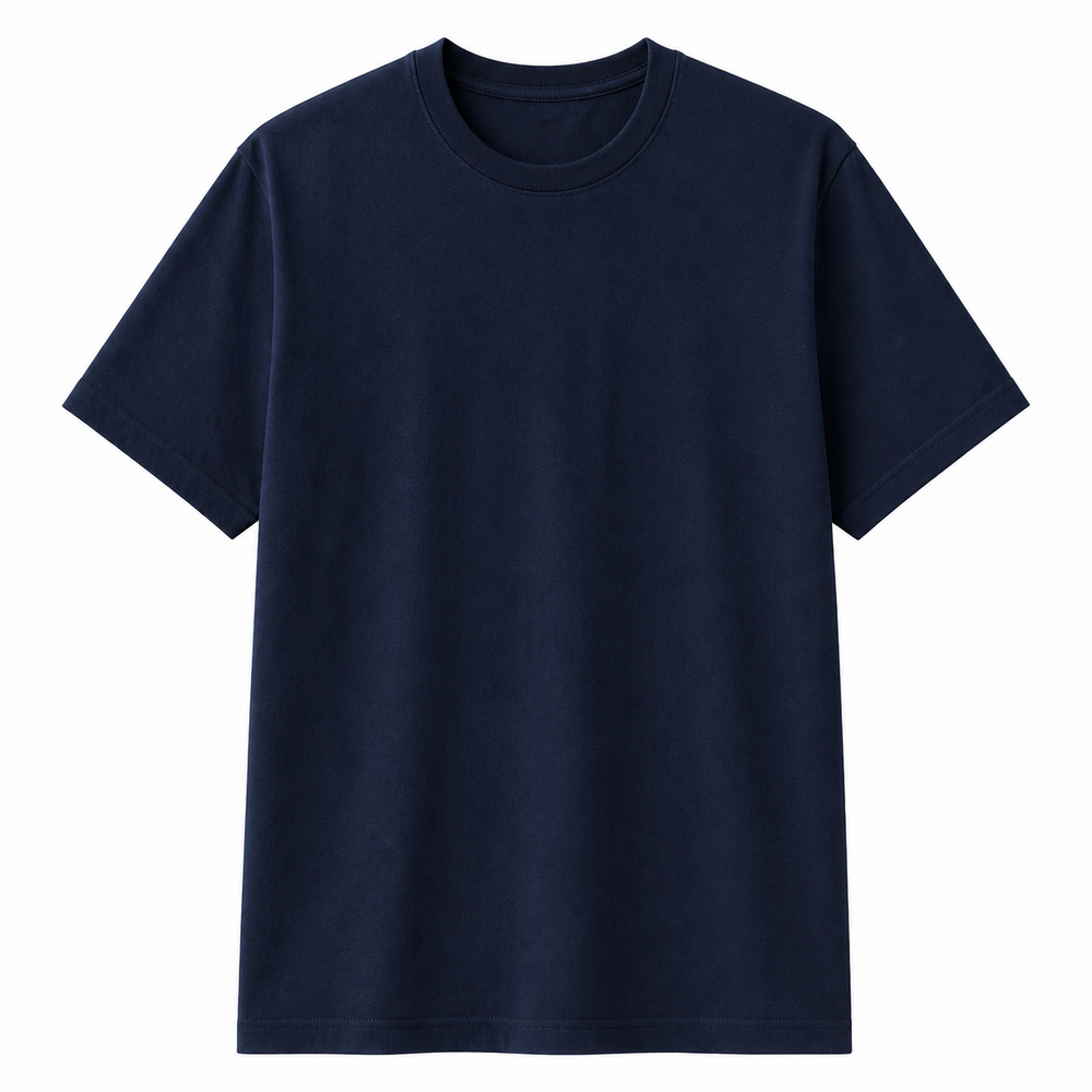 200g コーマ綿クルーネックTシャツ ネイビー 200g コーマ綿クルーネックTシャツ ネイビー